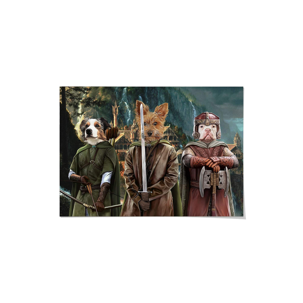"Crown and Paw - Poster The Three Pawtectors - Custom Pet Poster 8.3"" x 11.7"" / Background 3"