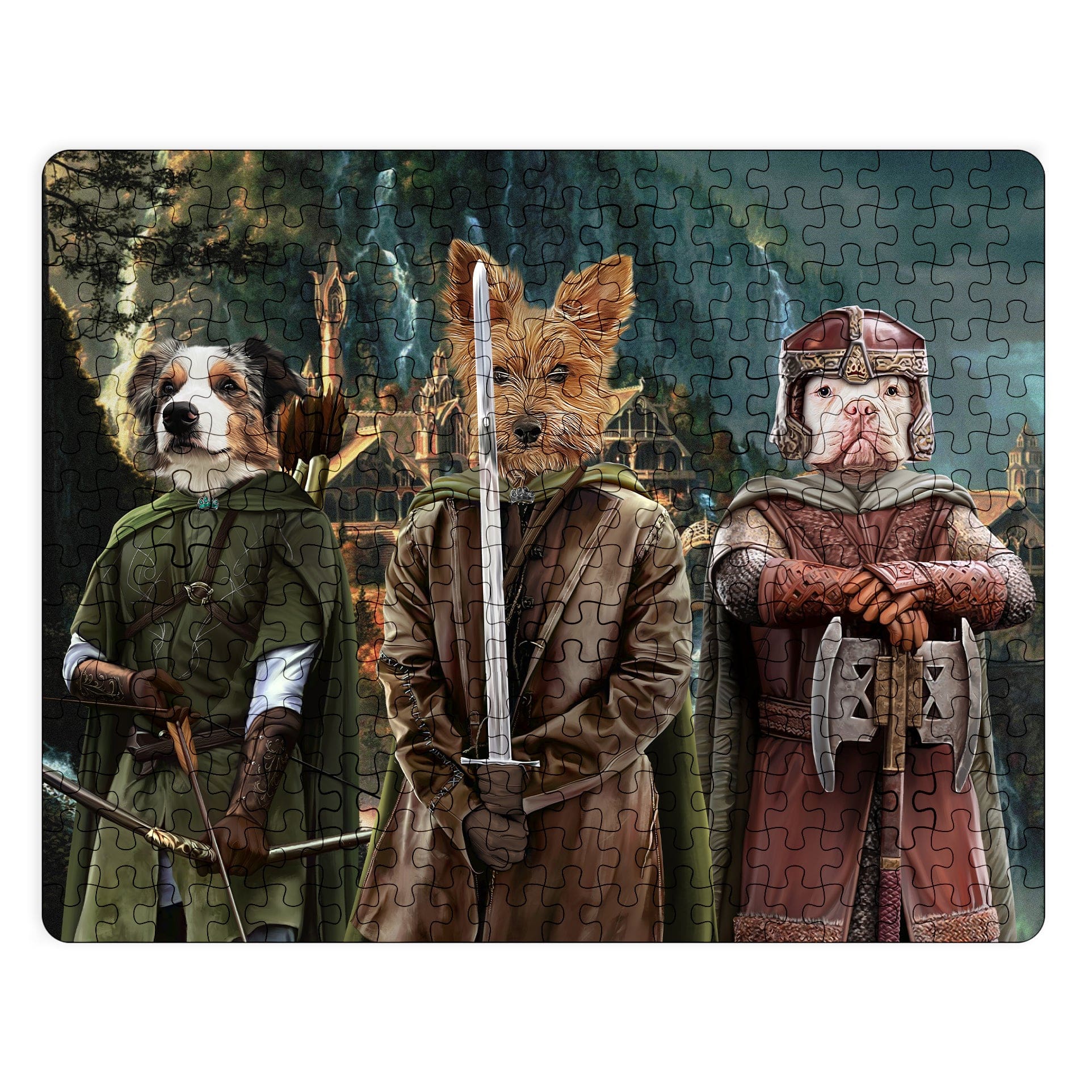 "Crown and Paw - Puzzle The Three Pawtectors - Custom Puzzle 11"" x 14"" / Background 3"