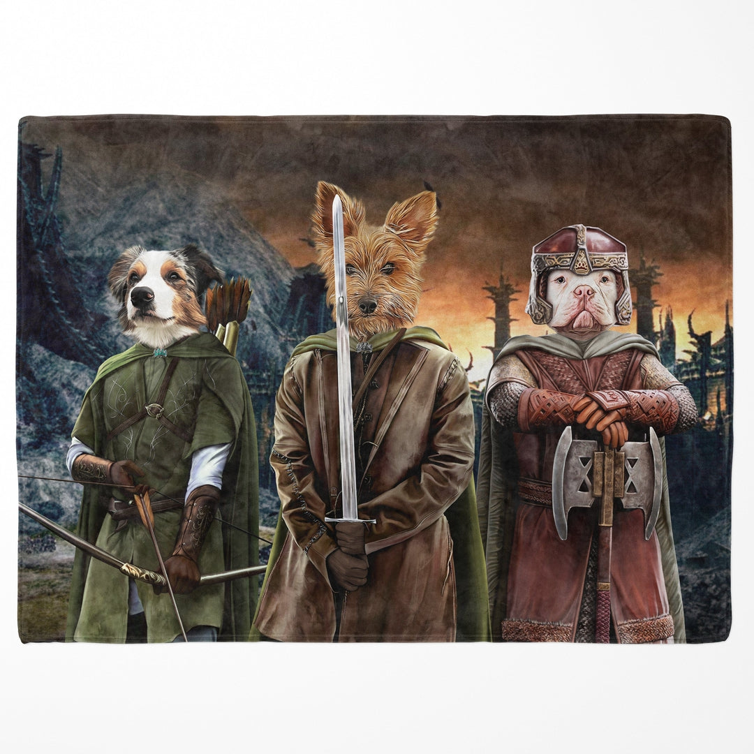 "Crown and Paw - Blanket The Three Pawtectors - Custom Pet Blanket 30"" x 40"" / Background 4"