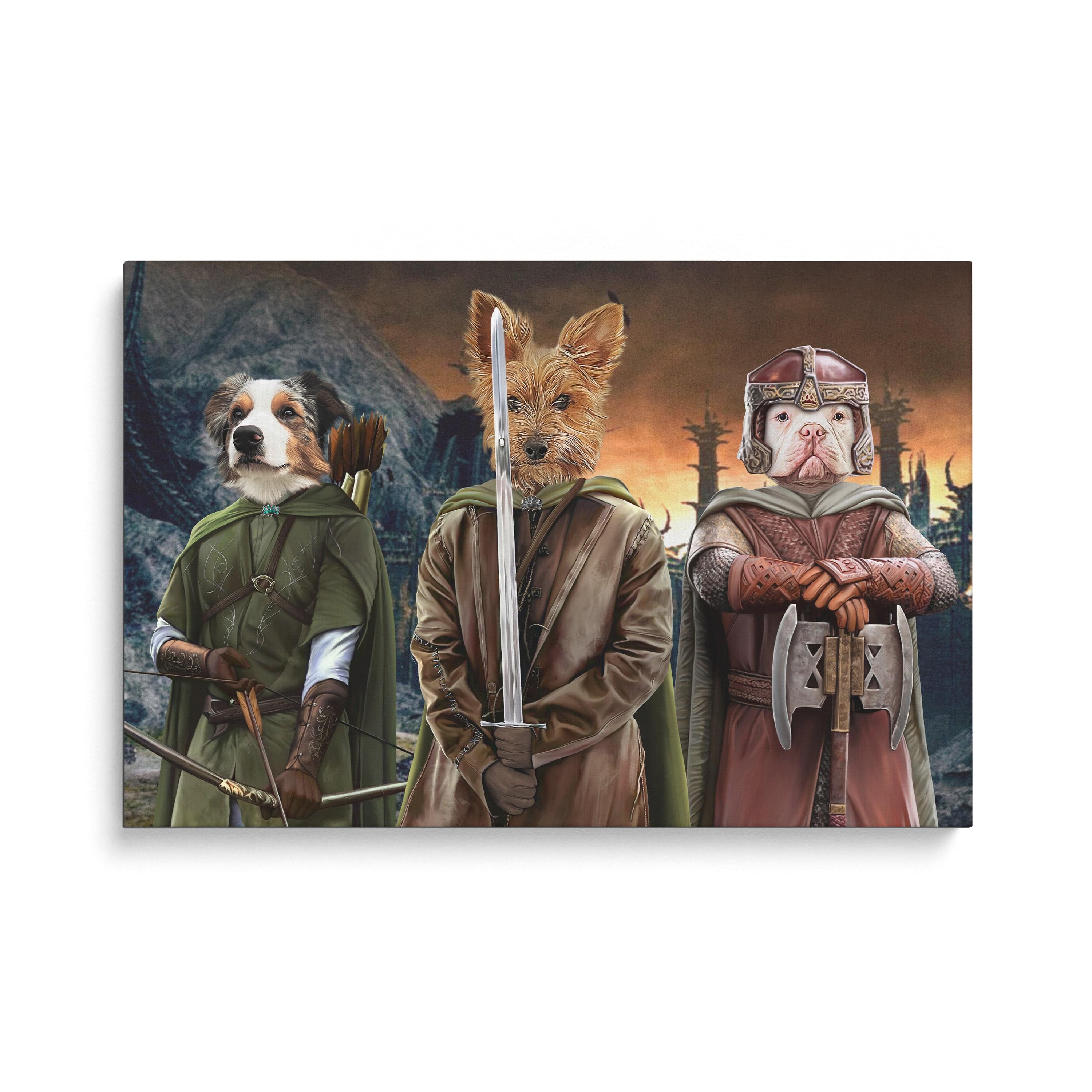 "Crown and Paw - Canvas The Three Pawtectors - Custom Pet Canvas 8"" x 10"" / Background 4"