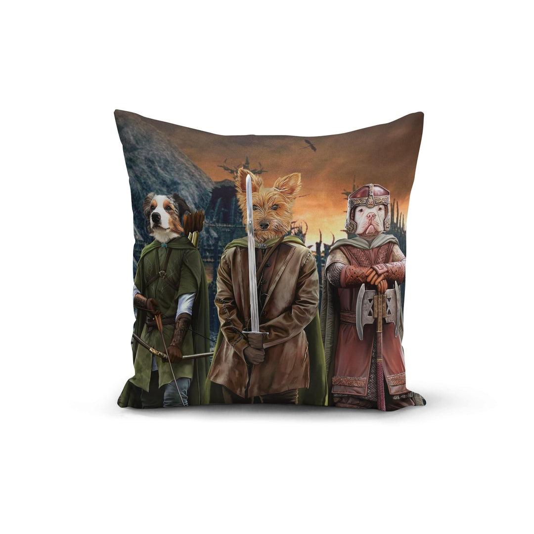 "Crown and Paw - Throw Pillow The Three Pawtectors - Custom Throw Pillow 14"" x 14"" / Background 4"