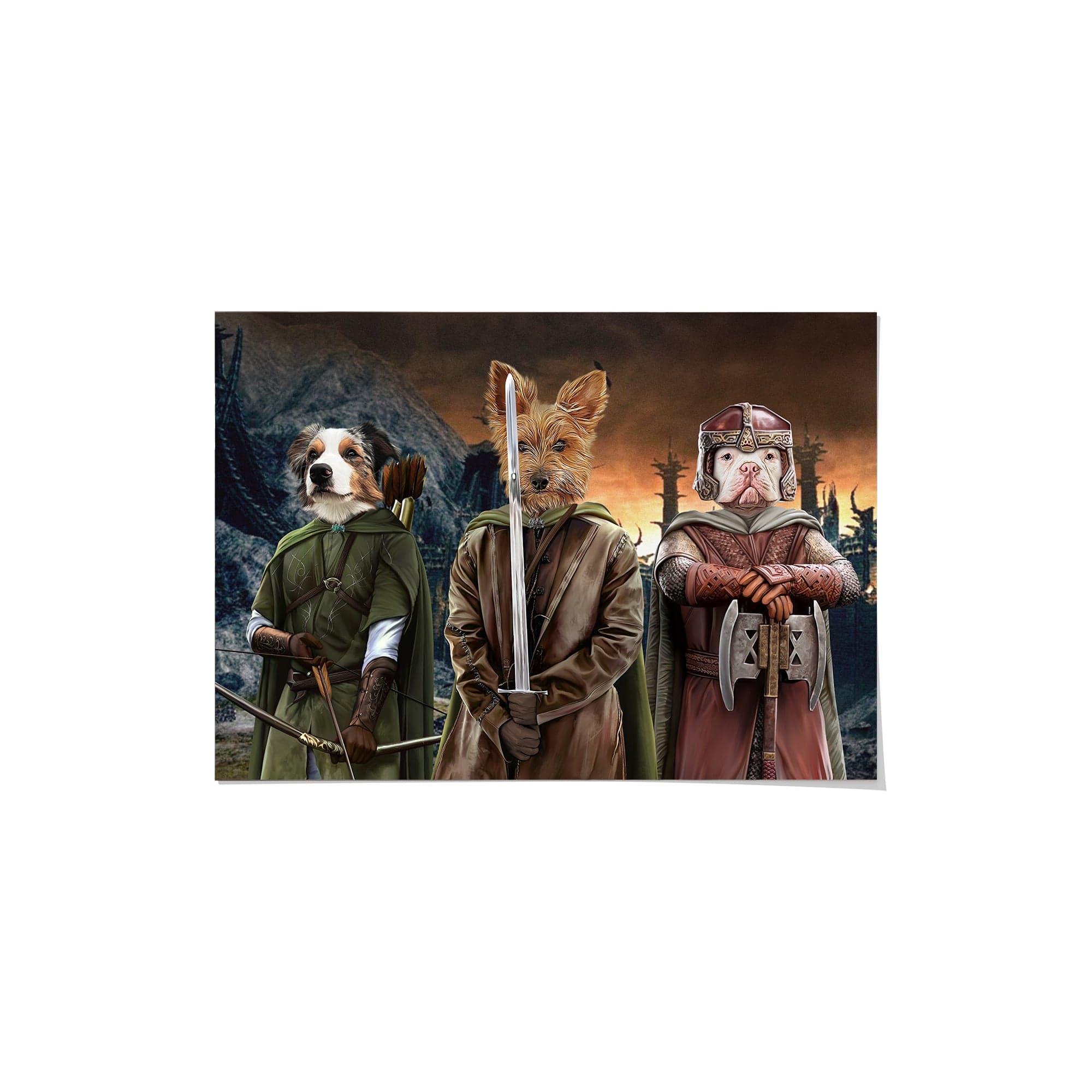 "Crown and Paw - Poster The Three Pawtectors - Custom Pet Poster 8.3"" x 11.7"" / Background 4"