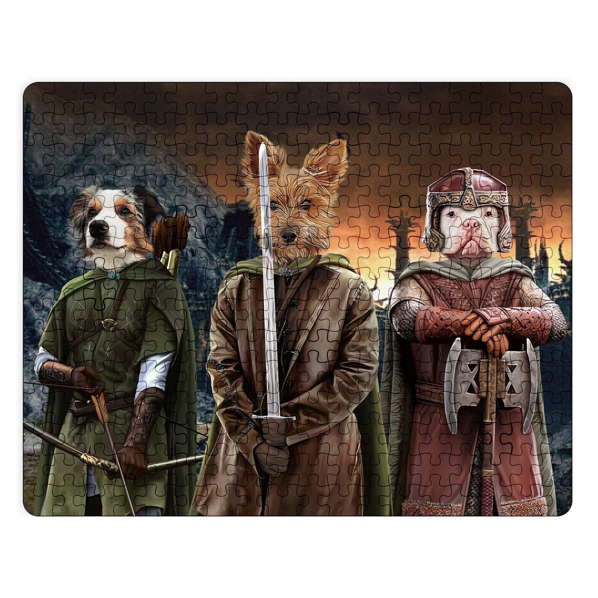 "Crown and Paw - Puzzle The Three Pawtectors - Custom Puzzle 11"" x 14"" / Background 4"