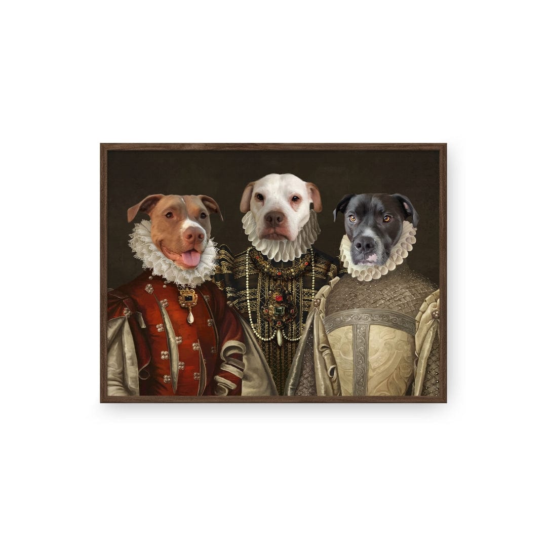 "Crown and Paw - Poster The Three Queens - Custom Pet Poster 8.3"" x 11.7"" / Walnut"