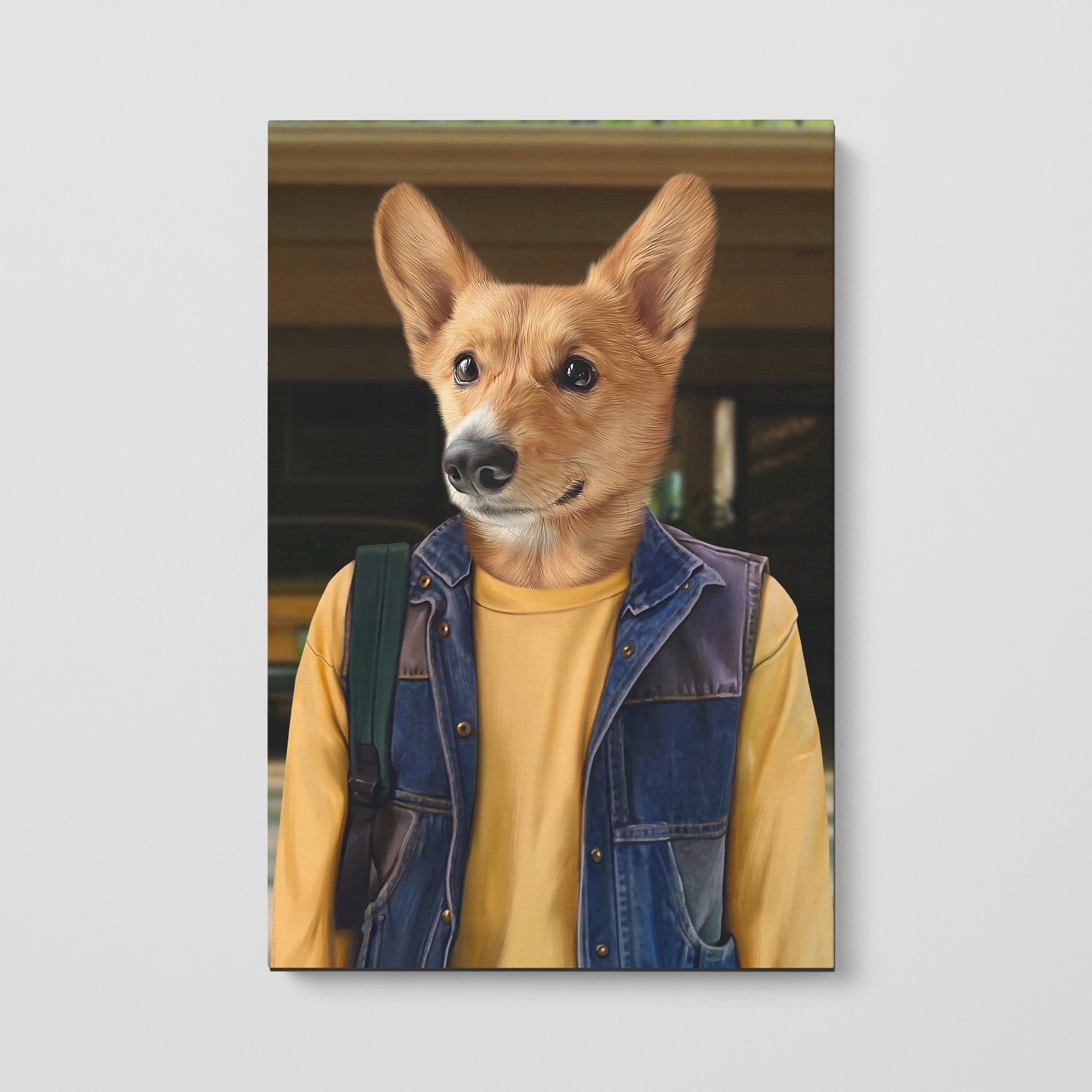 "Crown and Paw - Canvas The Tough Friend - Custom Pet Canvas 8"" x 10"" / Garage"