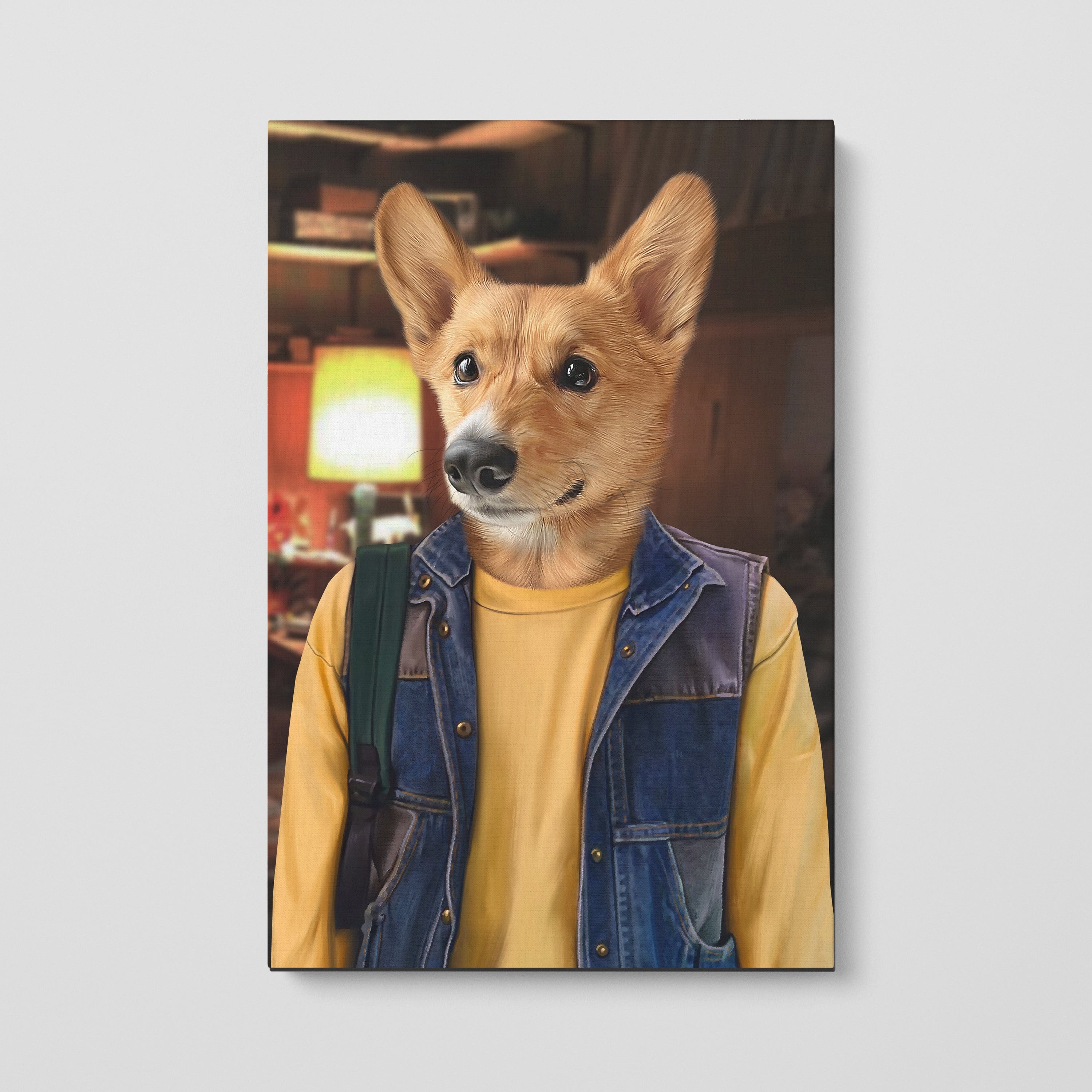 "Crown and Paw - Canvas The Tough Friend - Custom Pet Canvas 8"" x 10"" / Basement"