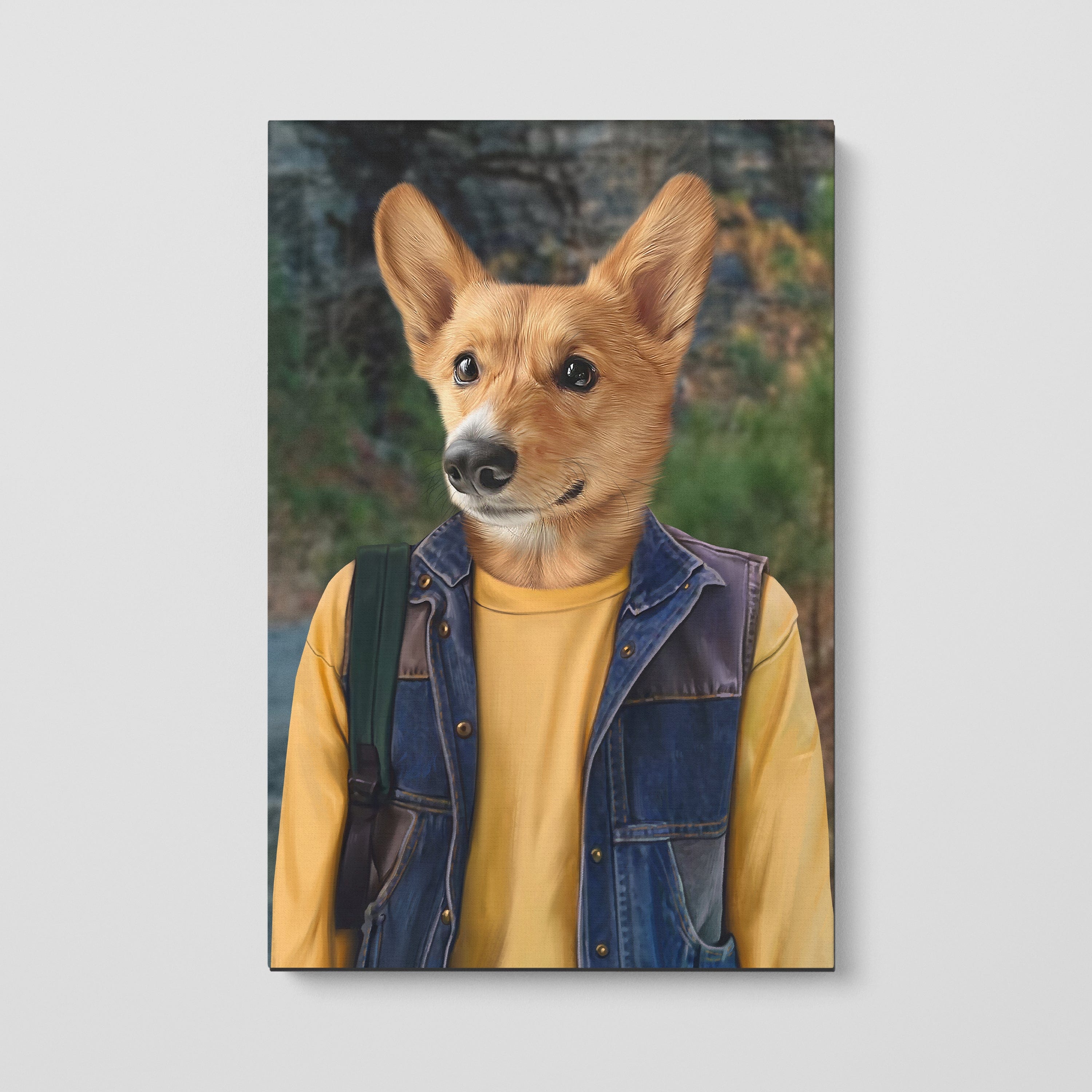 "Crown and Paw - Canvas The Tough Friend - Custom Pet Canvas 8"" x 10"" / Roadside"