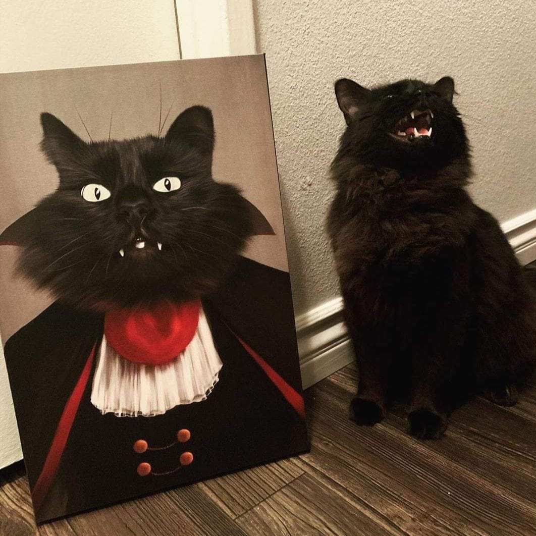 Custom Crown and Paw Halloween Pet Portrait