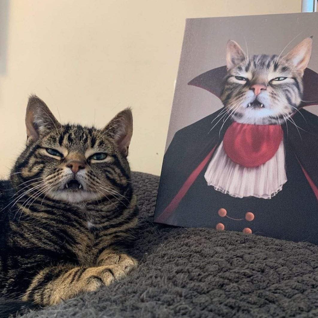 Custom Crown and Paw Halloween Pet Portrait
