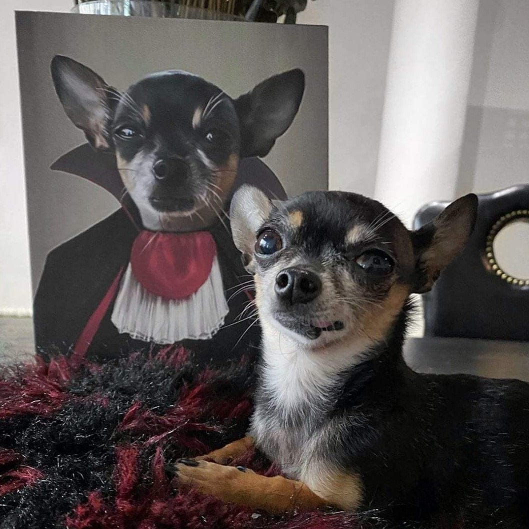 Custom Crown and Paw Halloween Pet Portrait