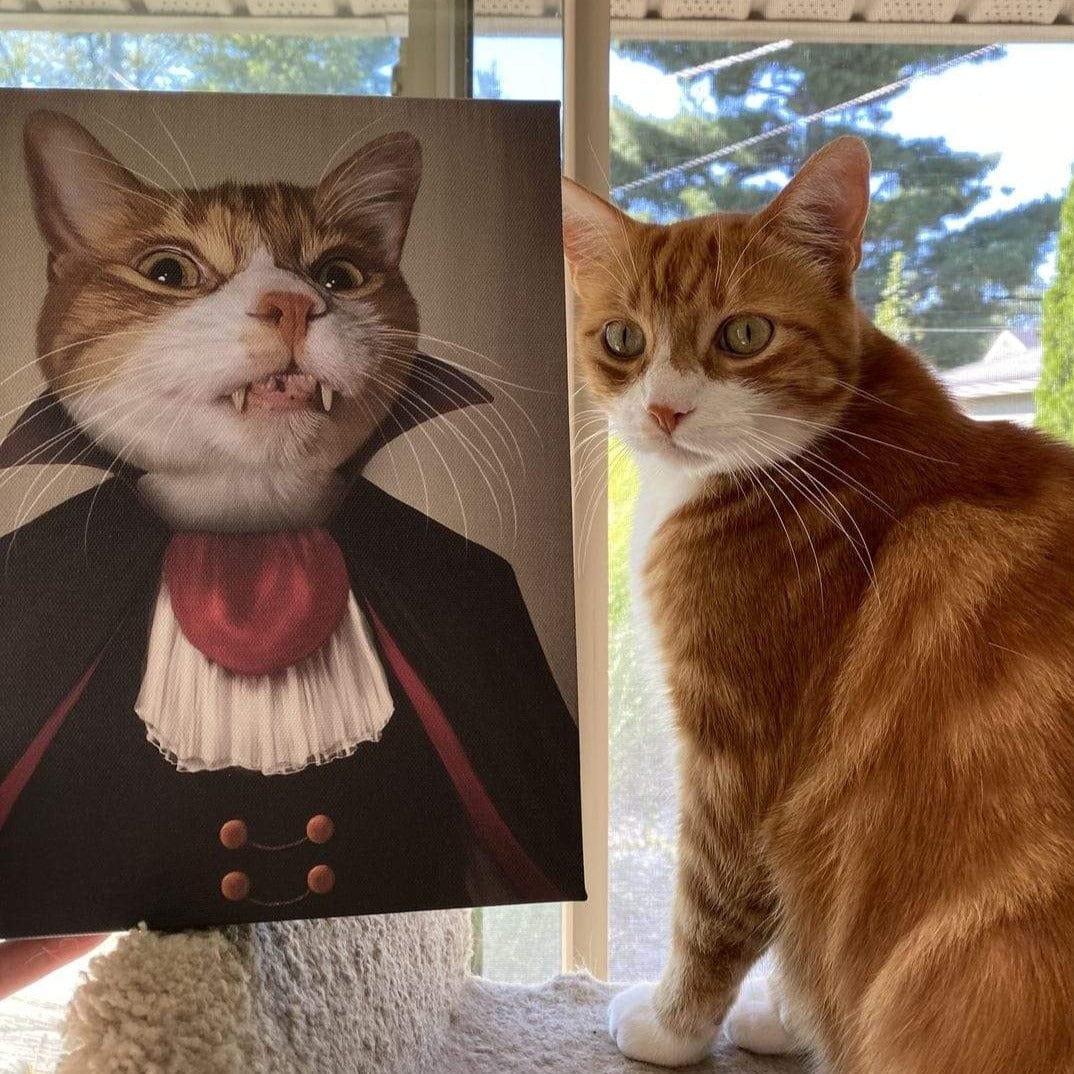 Custom Crown and Paw Halloween Pet Portrait