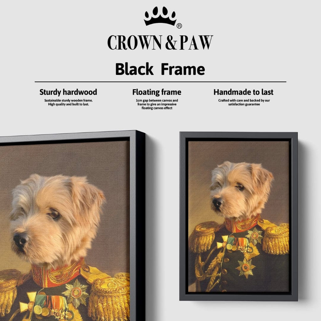 "Crown and Paw - Canvas The Veteran - Custom Pet Canvas 8"" x 10"" / Black"