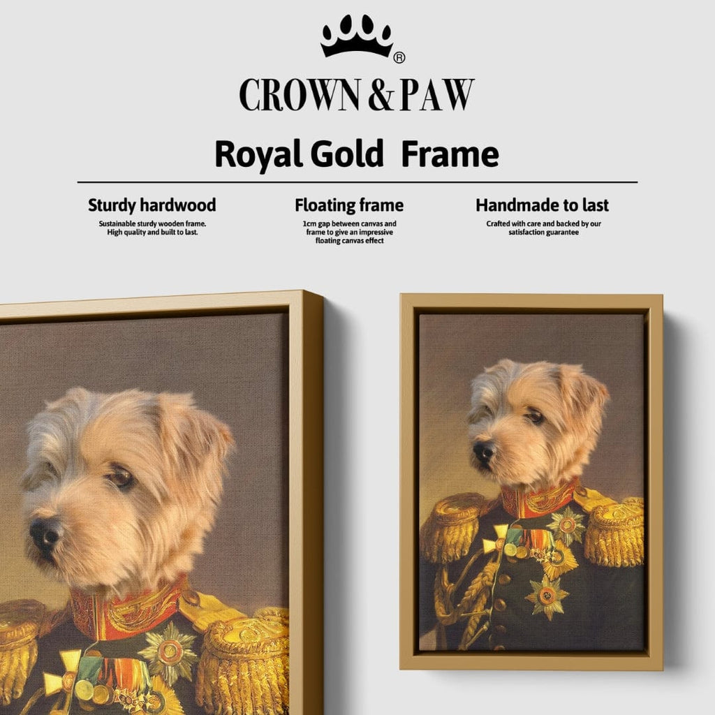 "Crown and Paw - Canvas The Veteran - Custom Pet Canvas 8"" x 10"" / Gold"