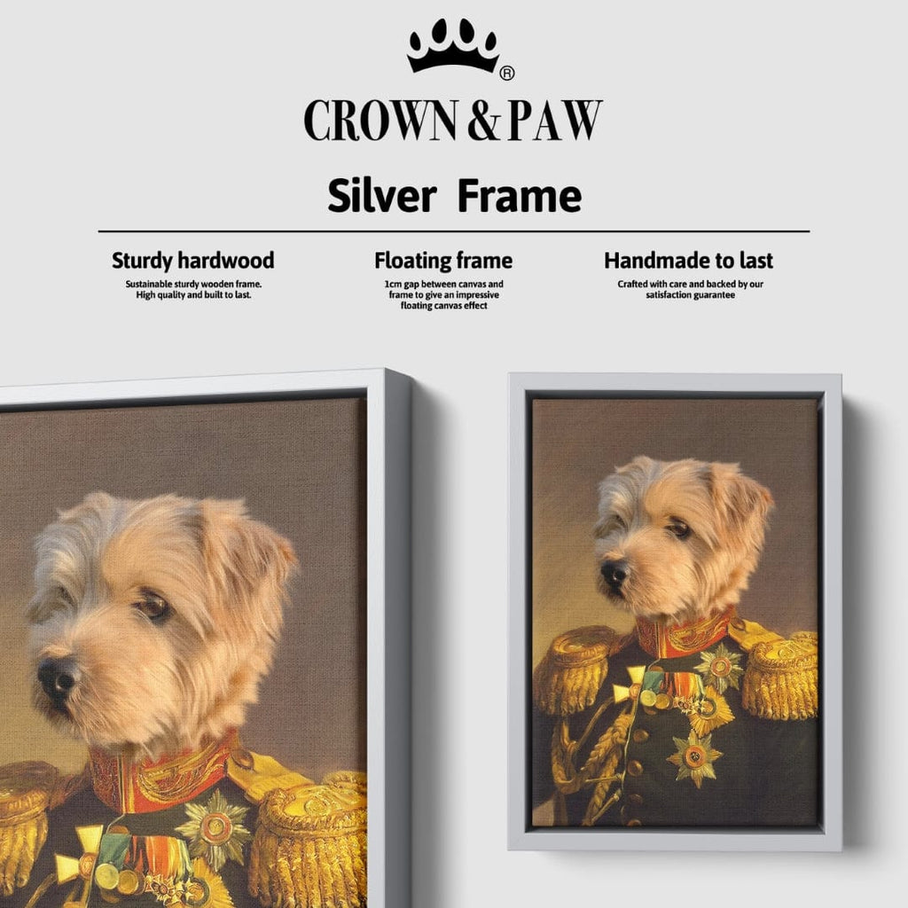"Crown and Paw - Canvas The Veteran - Custom Pet Canvas 8"" x 10"" / Silver"