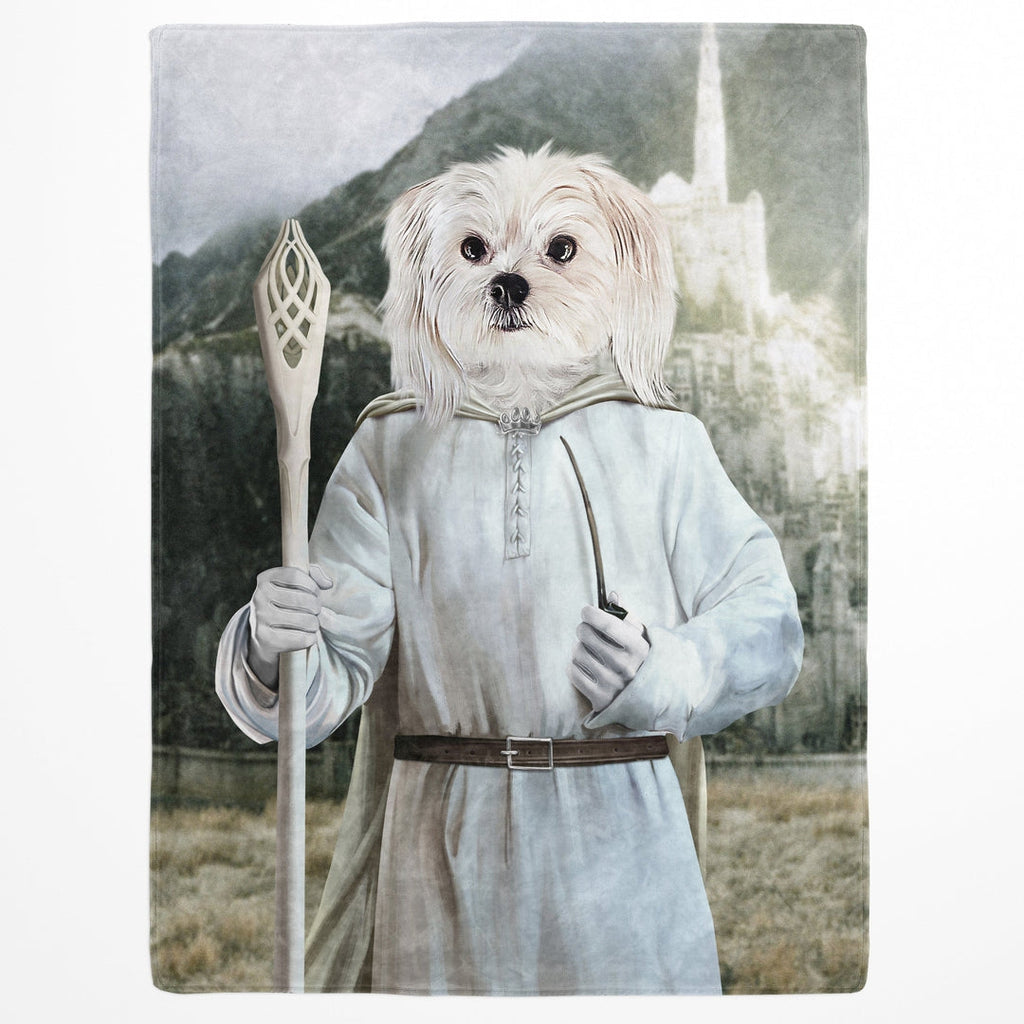 "Crown and Paw - Blanket The White Sorcerer - Custom Pet Blanket 30"" x 40"" / Background 1"