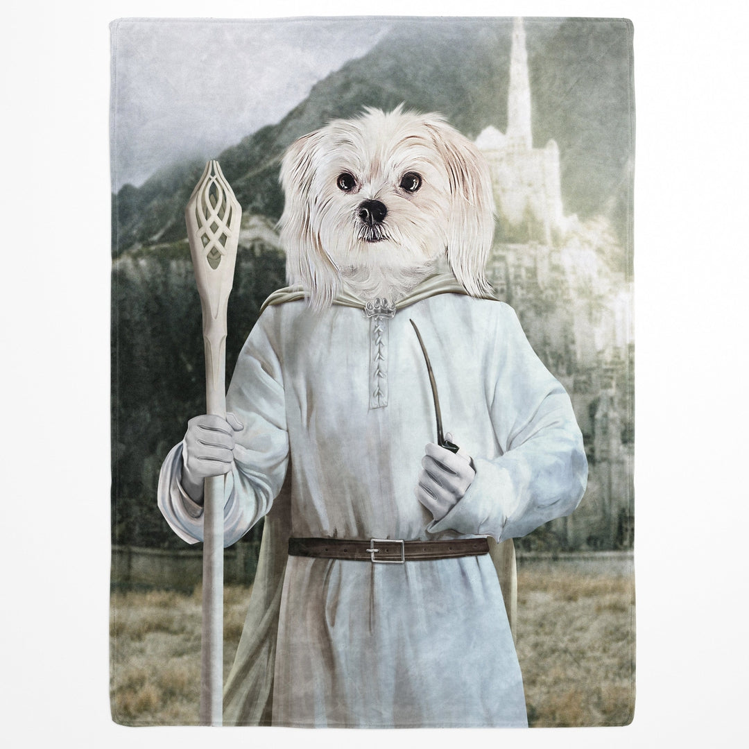 "Crown and Paw - Blanket The White Sorcerer - Custom Pet Blanket 30"" x 40"" / Background 1"