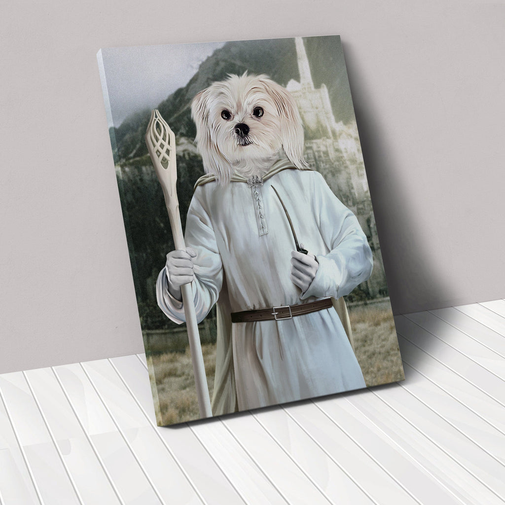 "Crown and Paw - Canvas The White Sorcerer - Custom Pet Canvas 8"" x 10"" / Background 1"