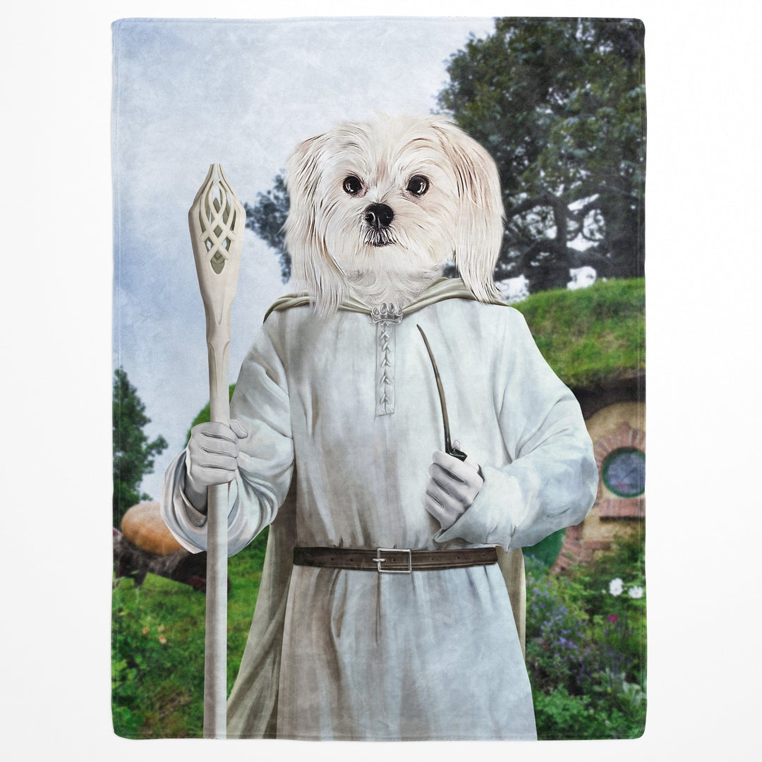 "Crown and Paw - Blanket The White Sorcerer - Custom Pet Blanket 30"" x 40"" / Background 2"