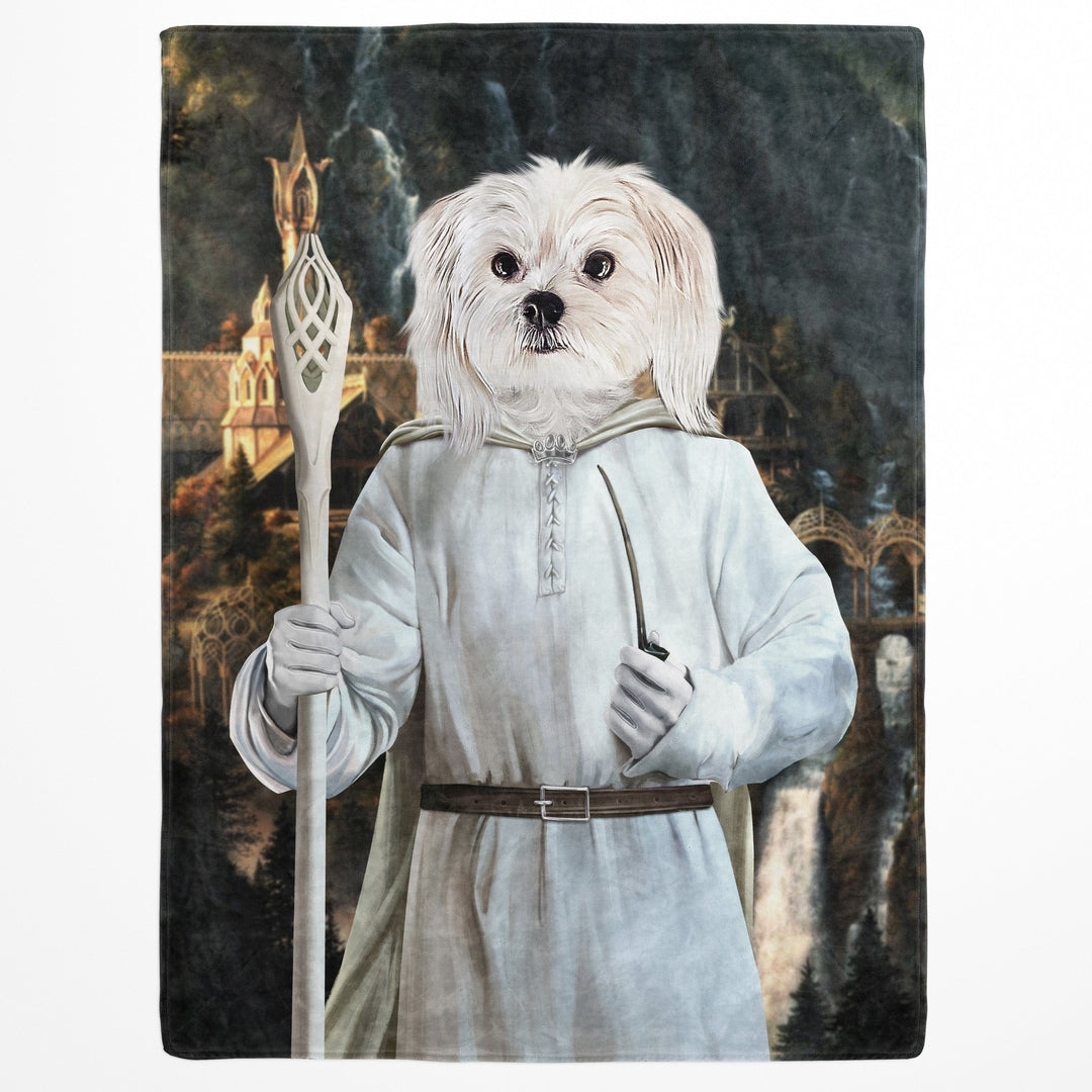 "Crown and Paw - Blanket The White Sorcerer - Custom Pet Blanket 30"" x 40"" / Background 3"