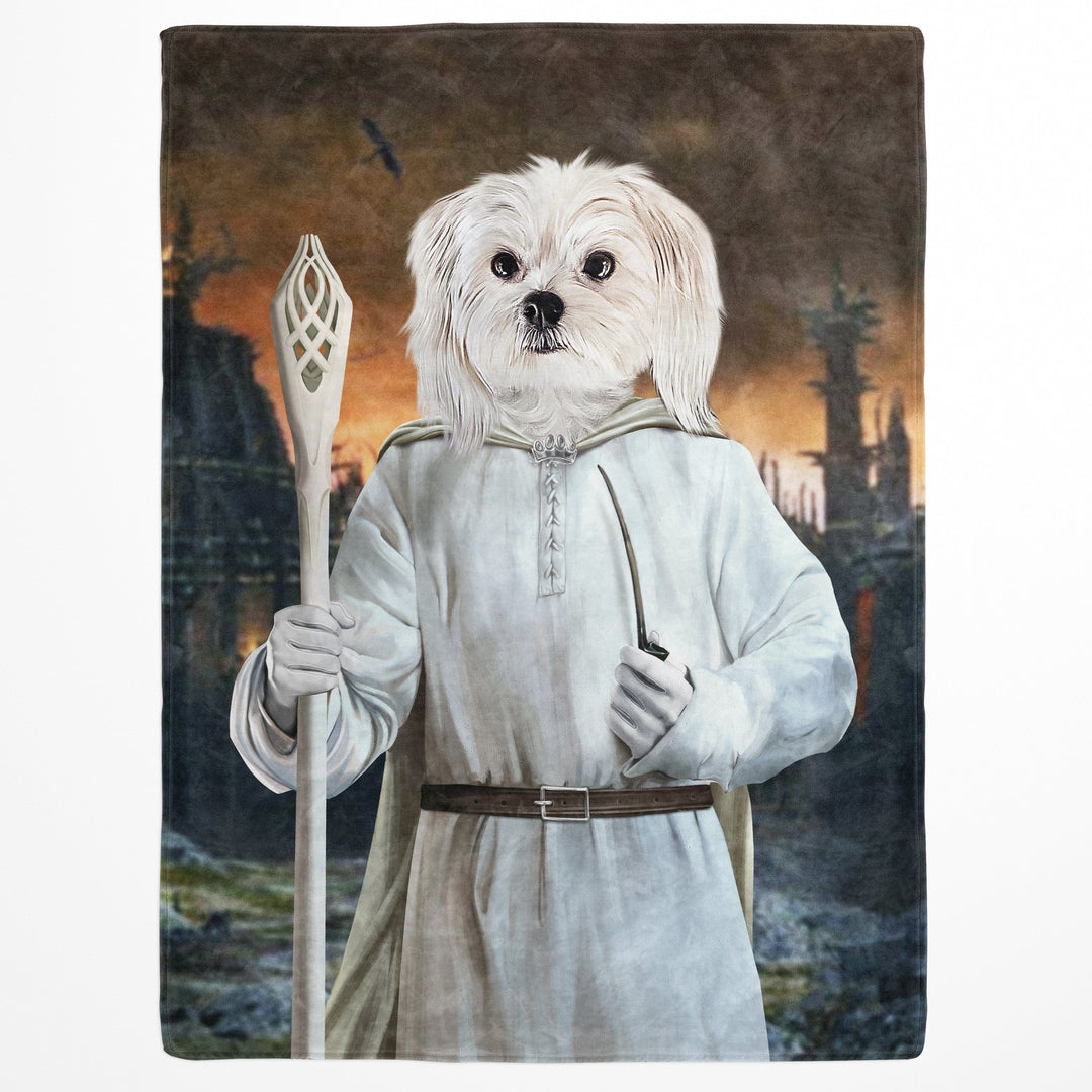 "Crown and Paw - Blanket The White Sorcerer - Custom Pet Blanket 30"" x 40"" / Background 4"