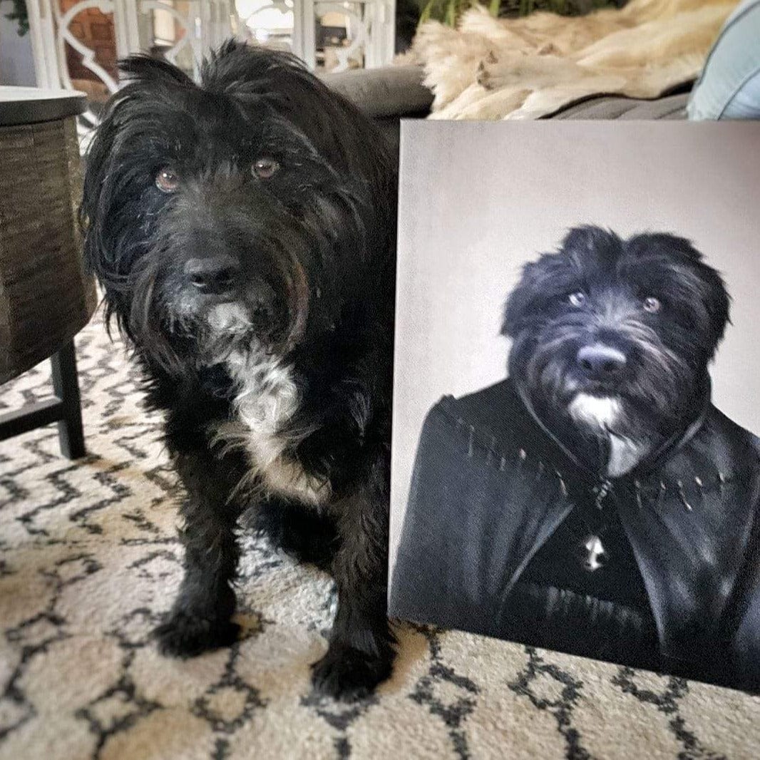 Custom Crown and Paw Halloween Pet Portrait