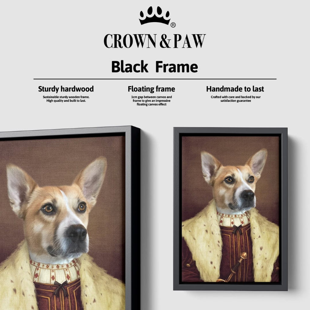 "Crown and Paw - Canvas The Young King - Custom Pet Canvas 8"" x 10"" / Black"