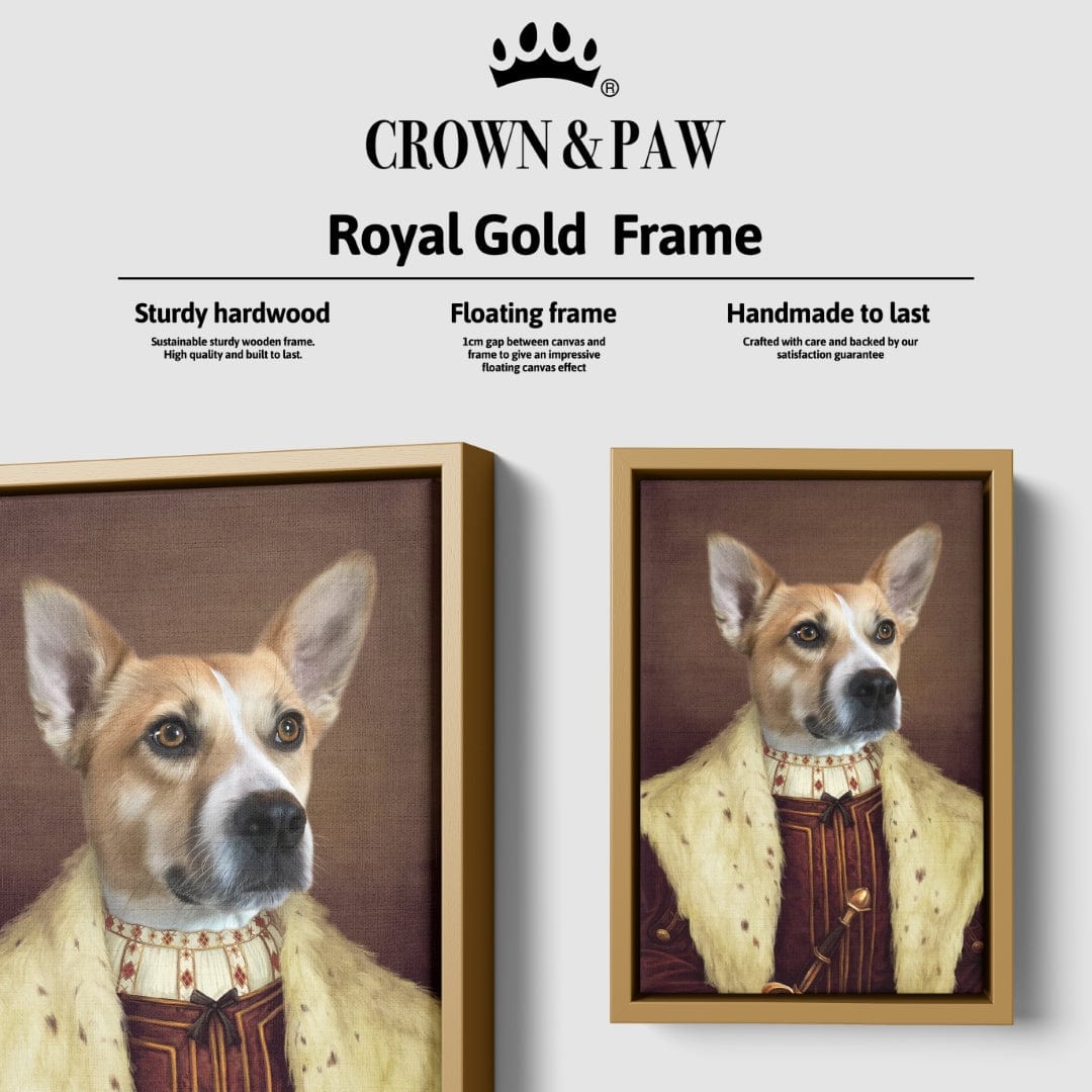 "Crown and Paw - Canvas The Young King - Custom Pet Canvas 8"" x 10"" / Gold"