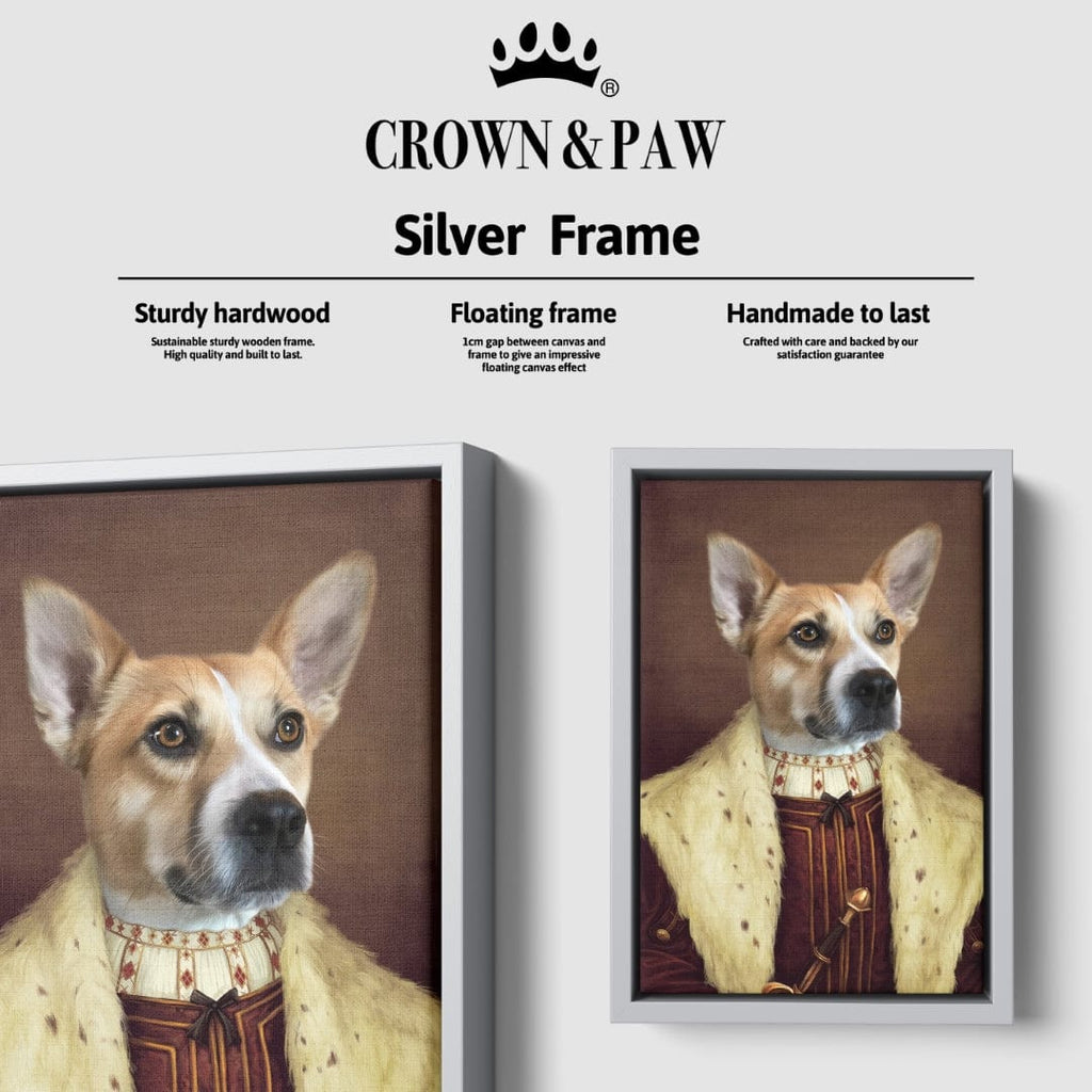"Crown and Paw - Canvas The Young King - Custom Pet Canvas 8"" x 10"" / Silver"