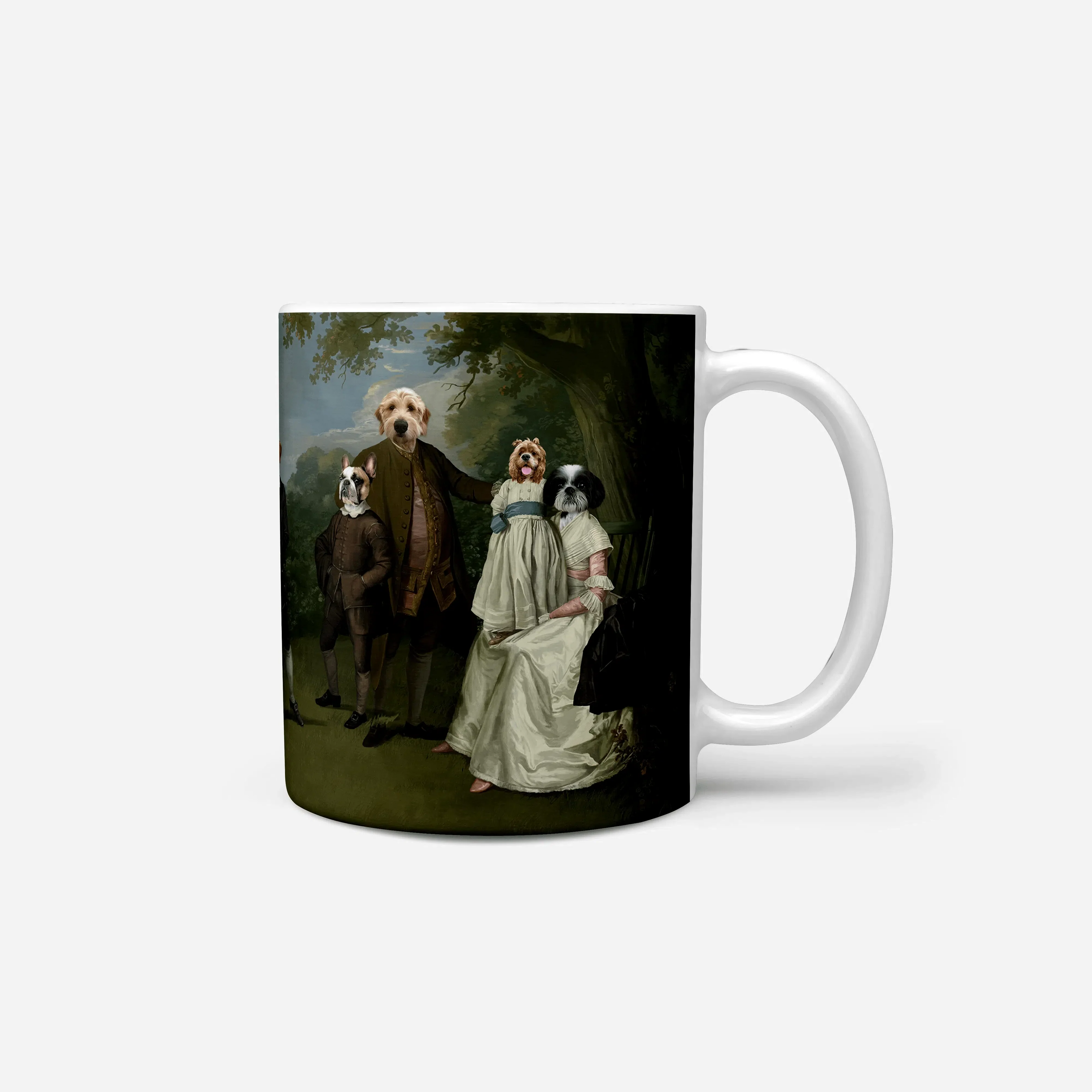 Crown and Paw - Mug The Family Picnic (Five Pets) - Custom Mug 11oz / Family A