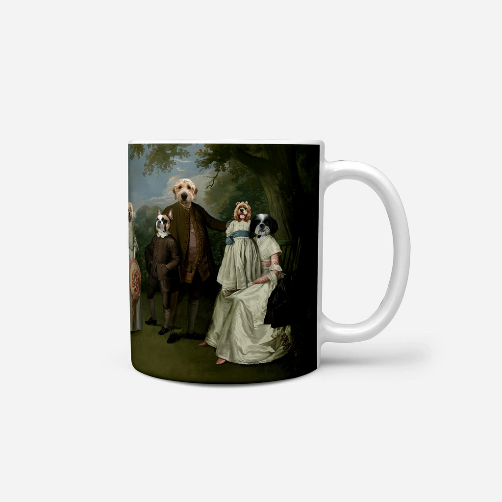 Crown and Paw - Mug The Family Picnic (Five Pets) - Custom Mug 11oz / Family B