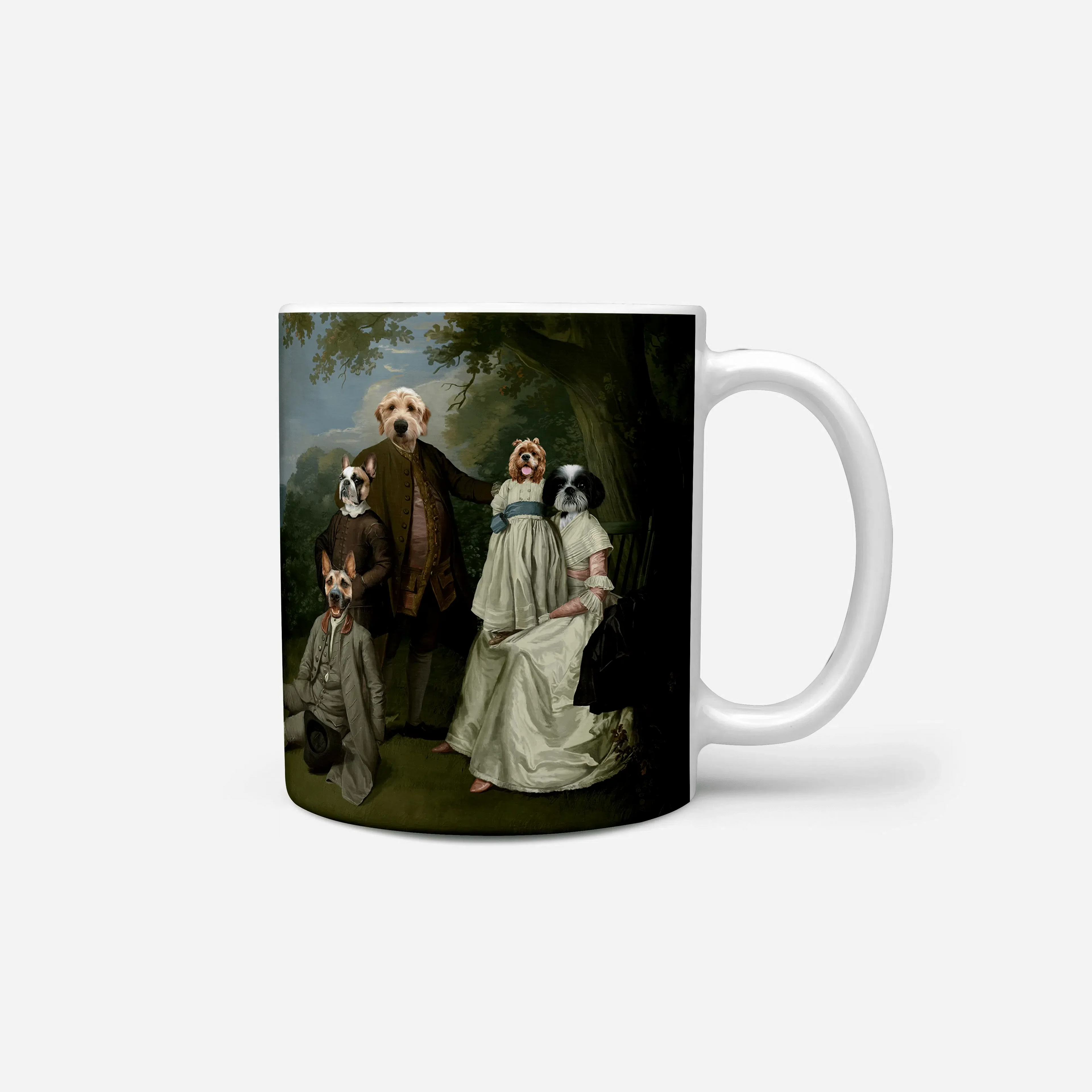 Crown and Paw - Mug The Family Picnic (Five Pets) - Custom Mug 11oz / Family G