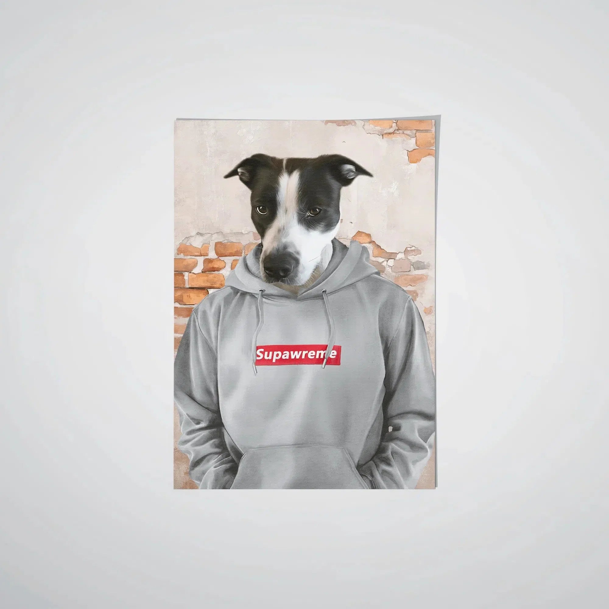 "Crown and Paw - Poster The Hypebeast - Custom Pet Poster 16.5"" x 23.4"" / Grey"