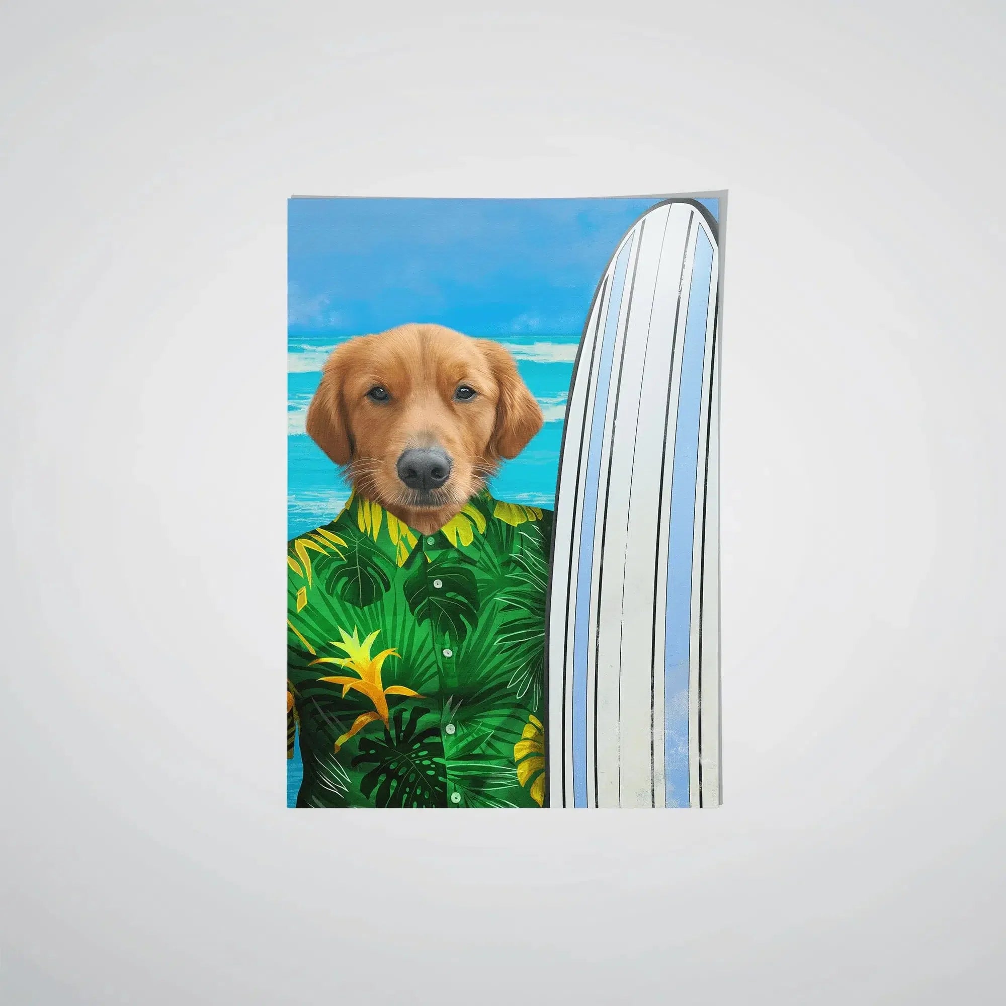 "Crown and Paw - Poster The Surfer - Custom Pet Poster 16.5"" x 23.4"" / Green"