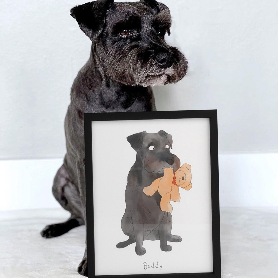 "Ugly Pet Portrait - One Pet, Framed Poster"