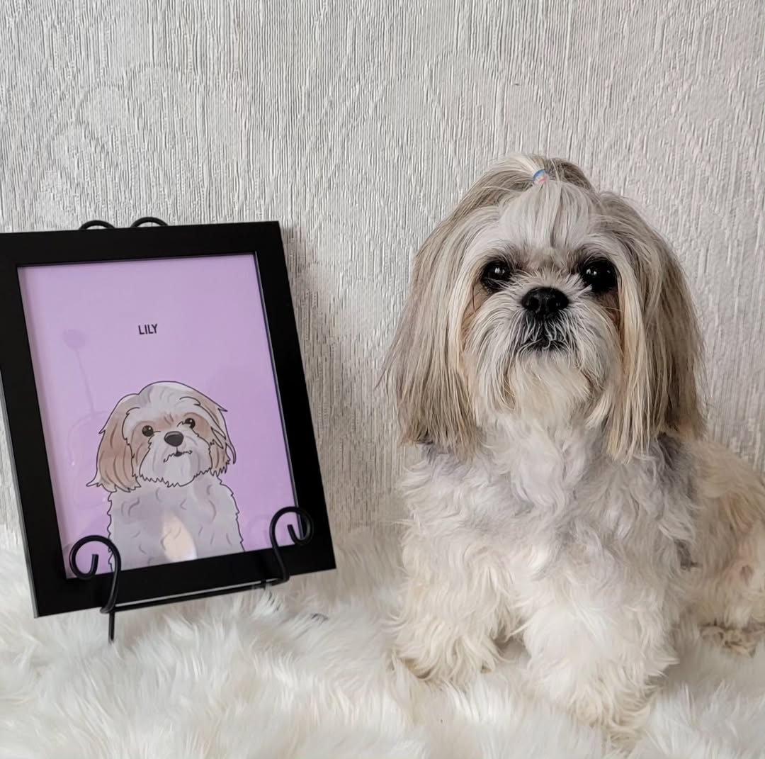 "Watercolor Pet Portrait - One Pet, Framed Poster"