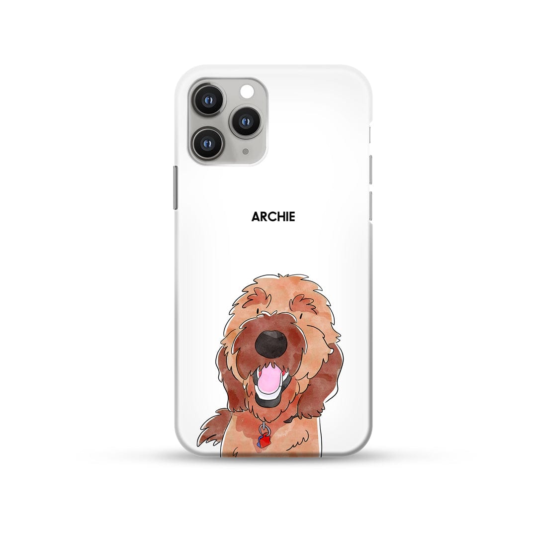 Crown and Paw - Phone Case Watercolor Pet Portrait Phone Case - One Pet iPhone 14 / With Name