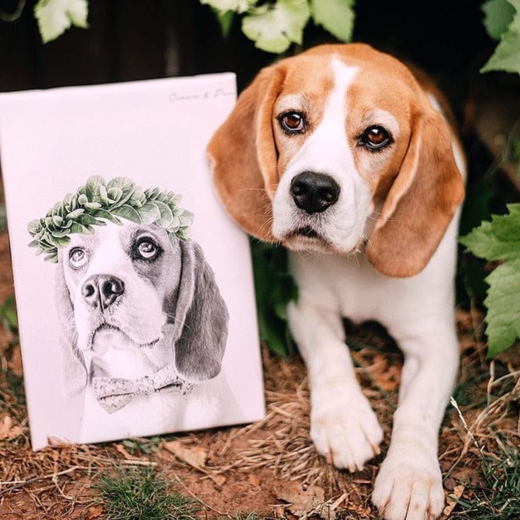 Roman Crown Pet Portrait - Custom Canvas