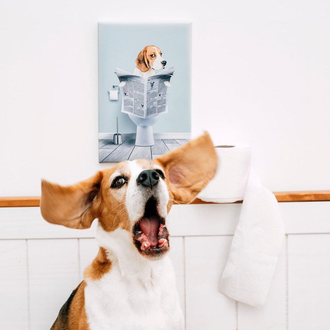 "Crown and Paw - Canvas Restroom Pet Portrait - Custom Pet Art Poster 8.3"" x 11"".7"" (A4) / Mint"