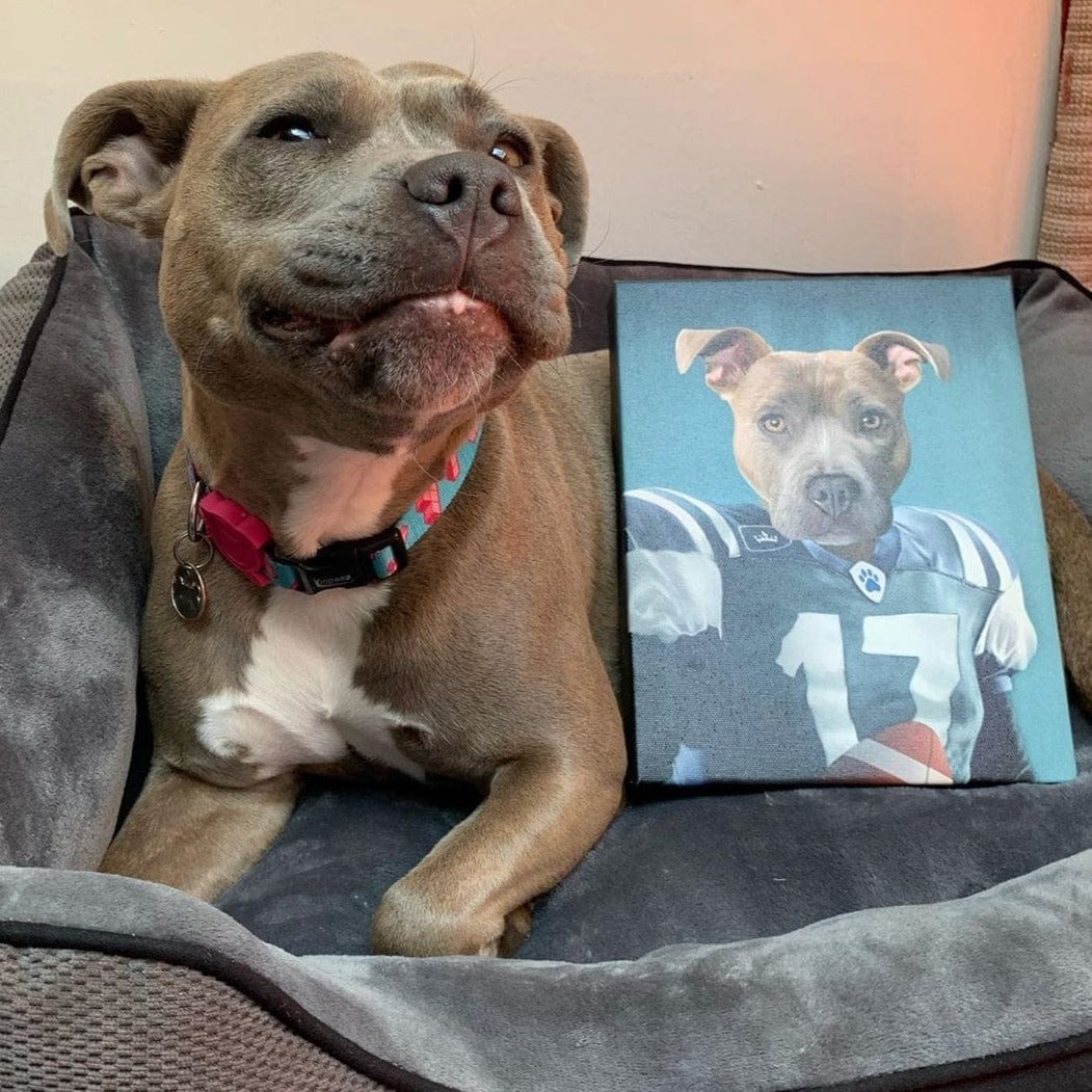 The Football Player - Custom Pet Canvas