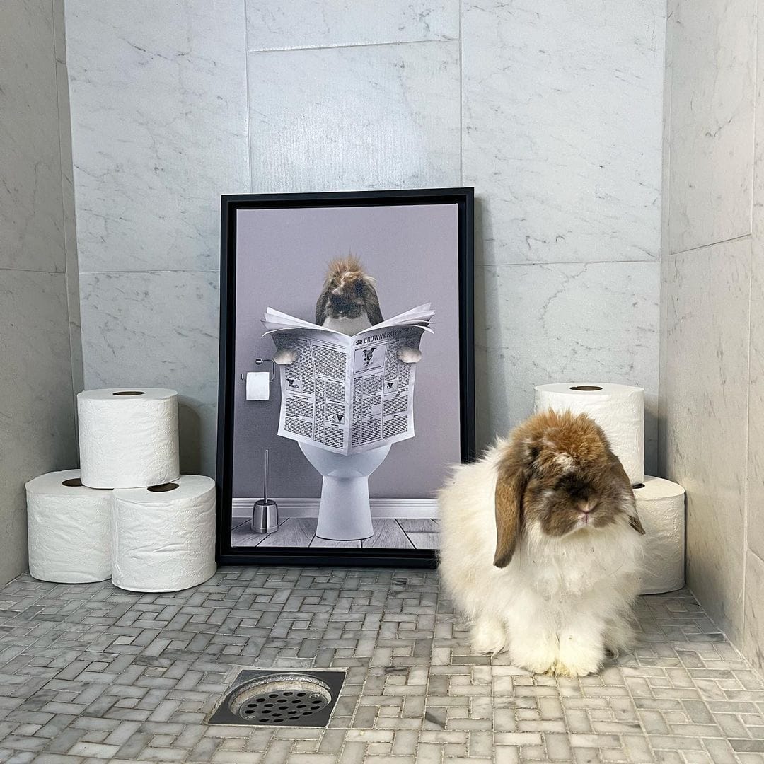 Restroom Pet Portrait - Custom Pet Art