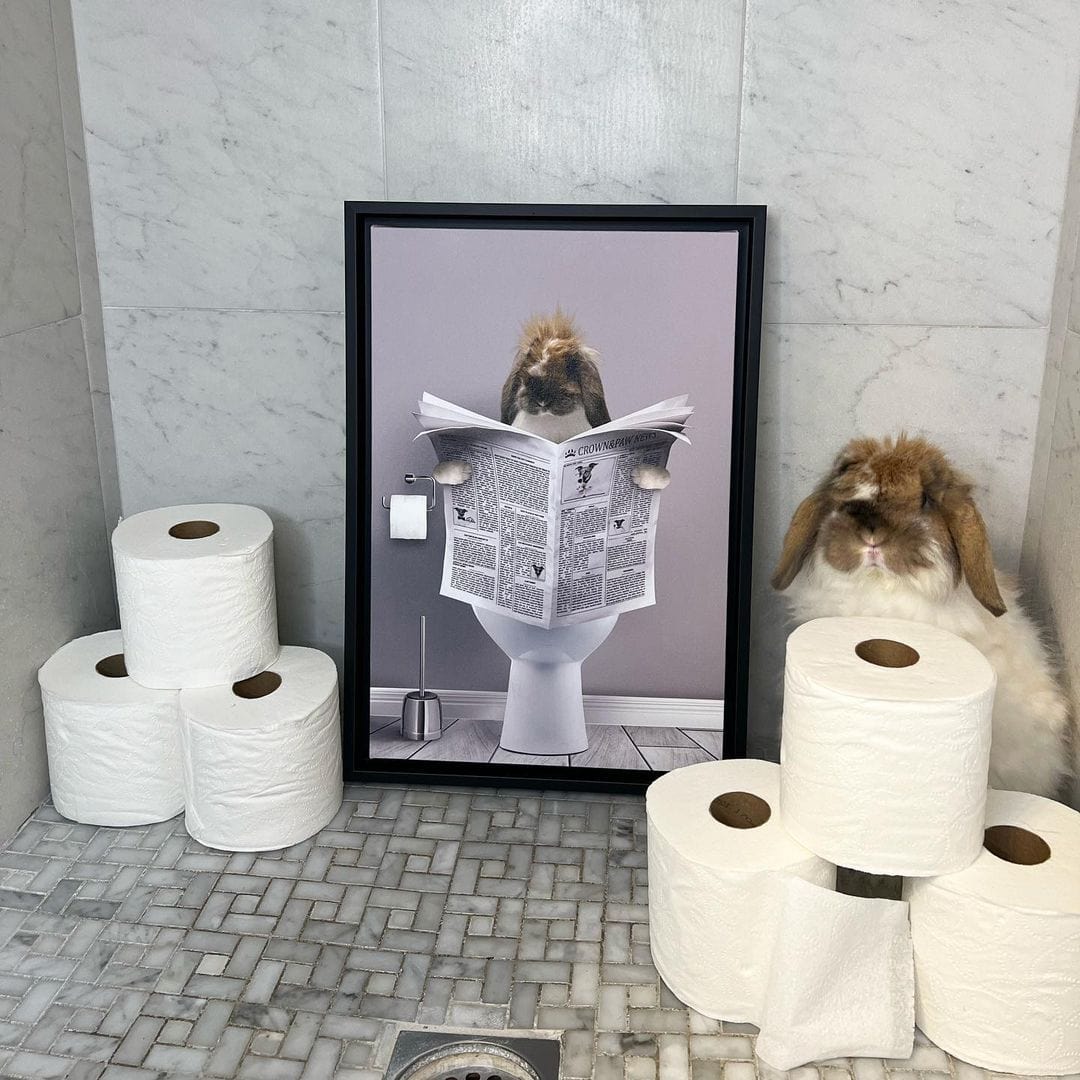 Restroom Pet Portrait - Custom Pet Art