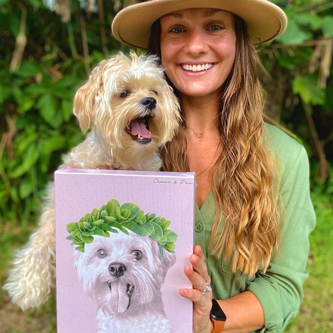 Roman Crown Pet Portrait - Custom Canvas