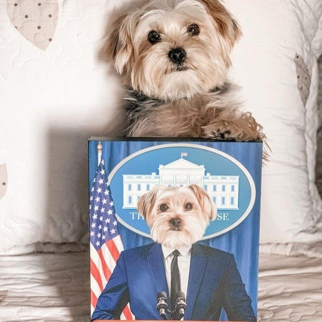 "Crown and Paw - Canvas The Pawresident - Custom Pet Canvas 8"" x 10"" / Unframed"