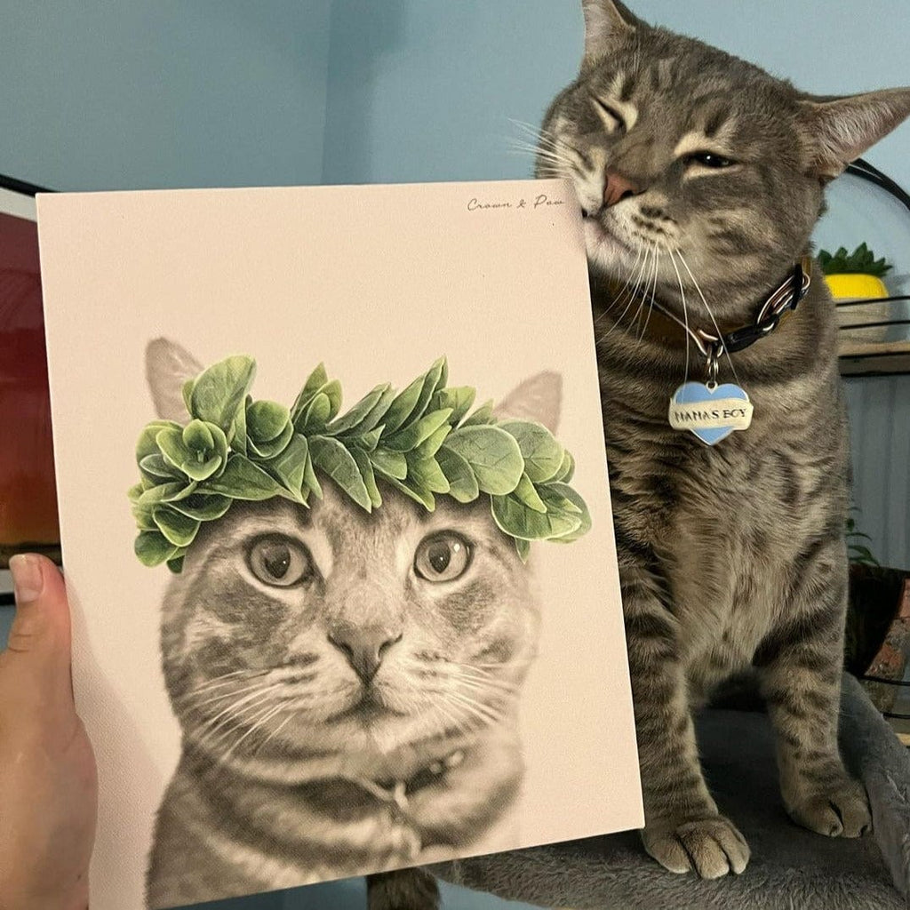 Roman Crown Pet Portrait - Custom Canvas