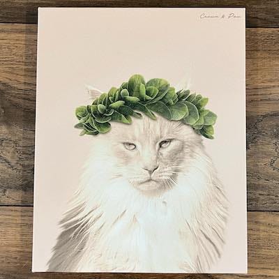 Roman Crown Pet Portrait - Custom Canvas