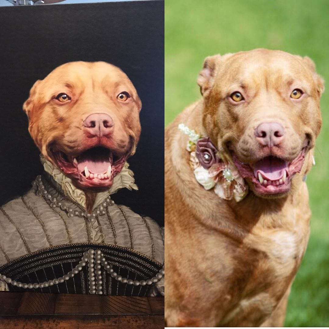 The Pearled Lady - Custom Pet Canvas