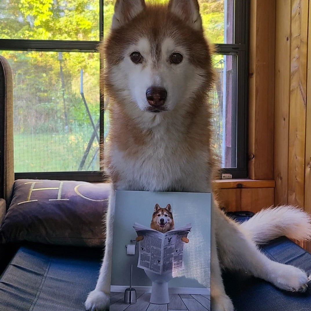 Restroom Pet Portrait - Custom Pet Art