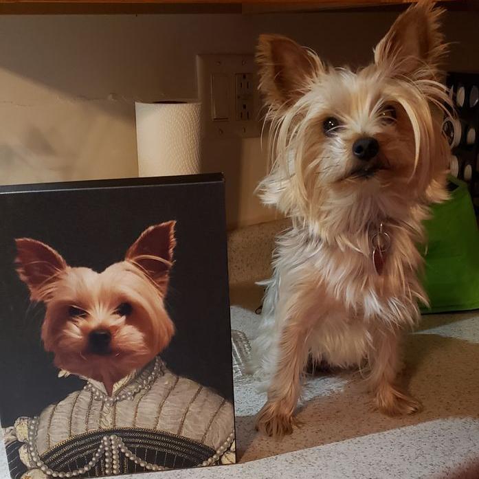 The Pearled Lady - Custom Pet Canvas