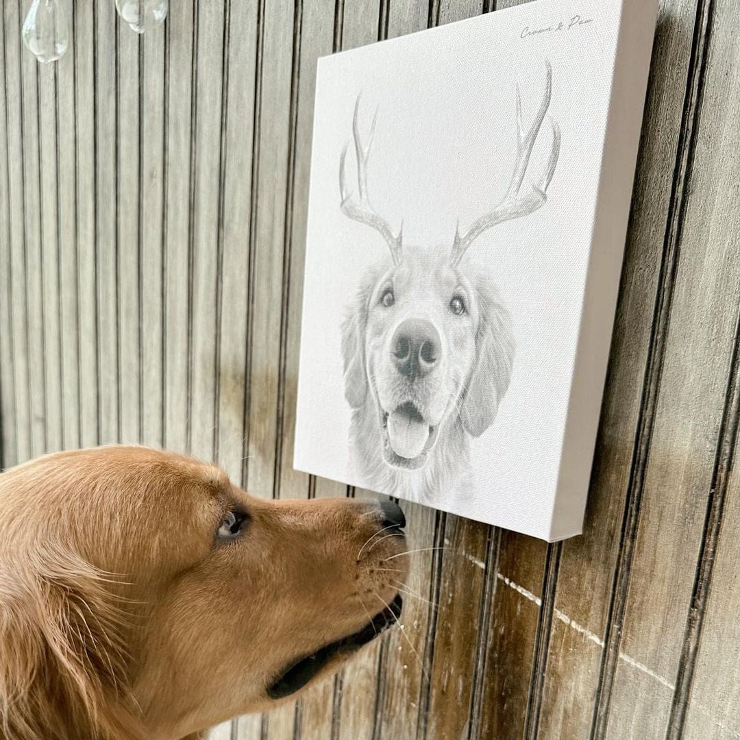Elk Antlers Pet Portrait - Custom Canvas