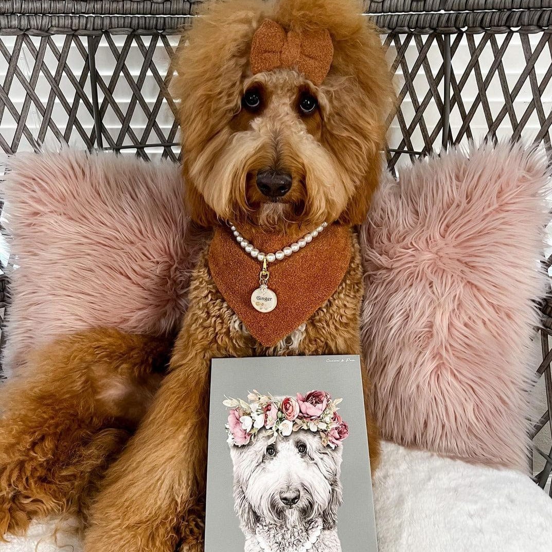 Floral Crown Pet Portrait - Custom Canvas